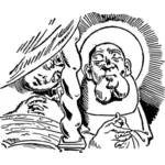 Vector illustration of Saint Anthony of Padua sleeping